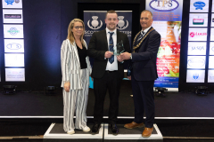 FREE TO USE PHOTOGRAPH.....Scottish Craft Butcher Trade Fair 2023.
TPS Linking Challenge competition winner, Scott Neil from Ewan Morrice Quality Butchers in Stuartfield being presented with his trophy by sponsor Elaine Holmes of TPS Scotland and George Jarron, President of Scottish Craft Butchers.
for further info please contact Maureen Young on 07778 779888
Picture by Graeme Hart.
Copyright Perthshire Picture Agency
Tel: 07990 594431