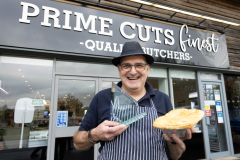 FREE TOUSE PHOTOGRAPHG Scottish Craft Butcher Awards
John Gibson from Prime Cut Butchers in Ayr pictured with his trophy after being named Scottish Craft Butchers Traditional Steak Pie Champion for 2023
for further infor contact Maureen Young on 07778 779888
Picture by Graeme Hart.
Copyright Perthshire Picture Agency
Tel: 07990 594431