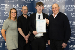 FREE TO USE PHOTOGRAPH...Scottish Craft Butchers Training Awards 2024
Harley Hutton of Damn Delicious in Biggar picturedd with with his Modern Apprenticeship certificate.
see press release or contact Claire Simpson on claire@craftskills.scot
Picture by Graeme Hart.
Copyright Perthshire Picture Agency
Tel: 07990 594431