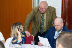 Scottish Craft Butchers 106th AGM...17.11.24
Jamie Chapman talks with Jan Chalmer
Picture by Graeme Hart.
Copyright Perthshire Picture Agency
Tel: 07990 594431