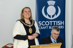 Scottish Craft Butchers 106th AGM...17.11.24
New SCB President Laura Black addresses the members
Picture by Graeme Hart.
Copyright Perthshire Picture Agency
Tel: 07990 594431
