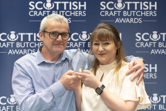 Scottish Craft Butchers Training Awards 2023....22.11.23
Training Partner of the Year finalist E Flett Bucthers, Stromness, pictured John and Janette Park.
Picture by Graeme Hart.
Copyright Perthshire Picture Agency
Tel: 07990 594431