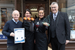 FREE TO USE PHOTOGRAPH....Scottish Craft Butchers Make It With PorkChampionship 2024
Sisters Jane Ross (left) and Emma Burns from Thomas Burns & Son Boness who have been named Make It With Pork Champions for 2024 pictured with Hugh Simpson (left) from sponsors Dalziels and Gordon King Executive Manager Scottish Craft Bucthers
see prerss release from Maureen Young 07778 779888
Picture by Graeme Hart.
Copyright Perthshire Picture Agency
Tel: 07990 594431