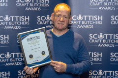 Scottish Craft Butchers Scottish Beef Slice Sausage Championship 2024
Alan Elliott of Alan Elliot Butchers pictured with bhis Gold Award
Picture by Graeme Hart.
Copyright Perthshire Picture Agency
Tel: 07990 594431