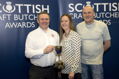 Scottish Craft Butchers Scottish Meat Trade Fair 2017....14.05.17
Jenna Smith from DR MacDonald butchers in Dundee who won the Devro Linking Challenge
Picture by Graeme Hart.
Copyright Perthshire Picture Agency
Tel: 01738 623350  Mobile: 07990 594431