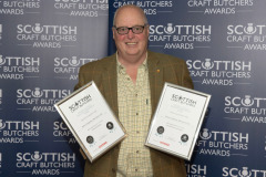 Scottish Craft Butchers Awards, Garfield House, Stepps...21.05.24
Jamie Chapman of James Chapman Butchers Ltd pictured with his Silver Awards in the 2024 Home Cured Bacon Product competition.
Picture by Graeme Hart.
Copyright Perthshire Picture Agency
Tel: 07990 594431