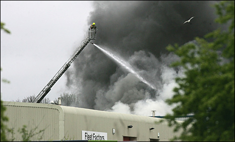 Fire at Campbells Meat Factory at East Mains Industrial Site in Broxburn, West Lothian.